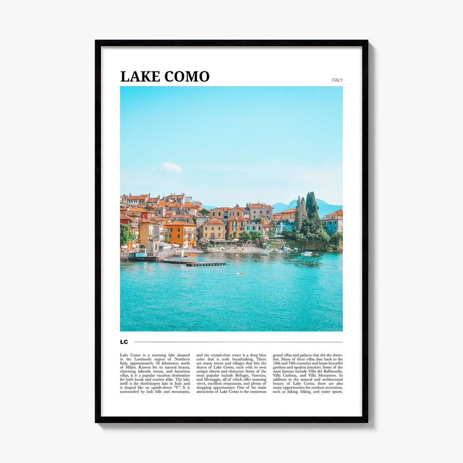 Lake Como Travel No 1 Poster, framed poster mockup