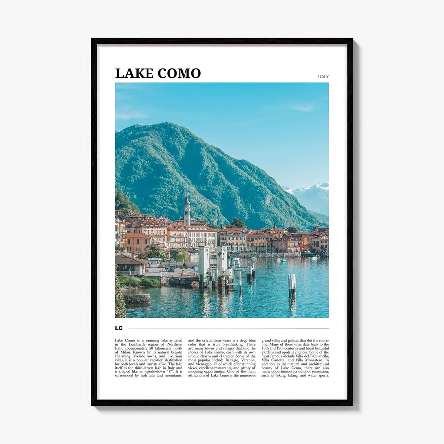 Lake Como Travel No 2 Poster, framed poster mockup