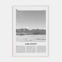 Lake County Poster White Wood / 8x12 in Nbourhood Travel B&W Poster