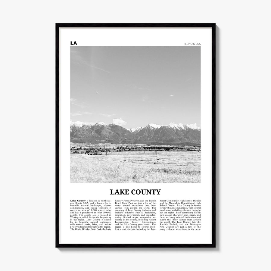 Lake County Newspaper Poster, framed poster mockup