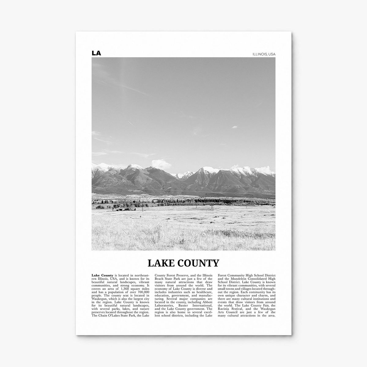 Lake County Newspaper Poster, print only (unframed)