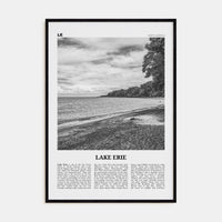 Lake Erie Poster Black Wood / 8x12 in Nbourhood Travel B&W Poster