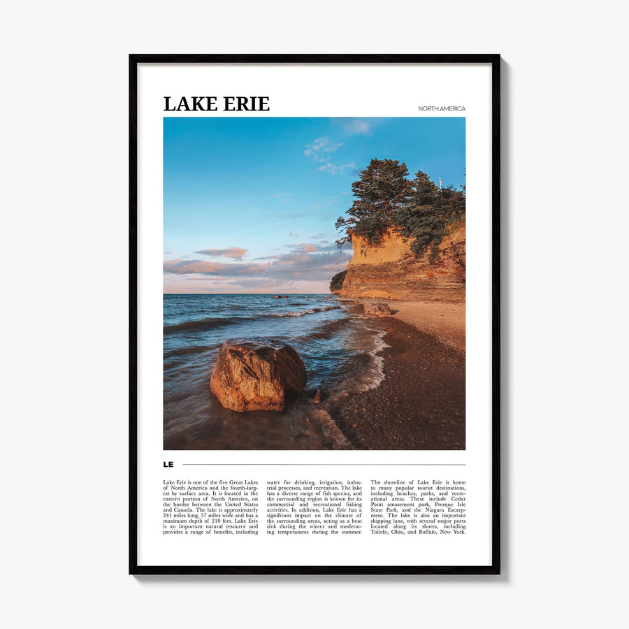 Lake Erie Travel Poster, framed poster mockup