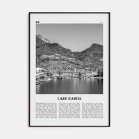 Lake Garda Poster None / 8x12 in Nbourhood Travel B&W Poster