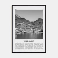 Lake Garda Poster Black Wood / 8x12 in Nbourhood Travel B&W Poster