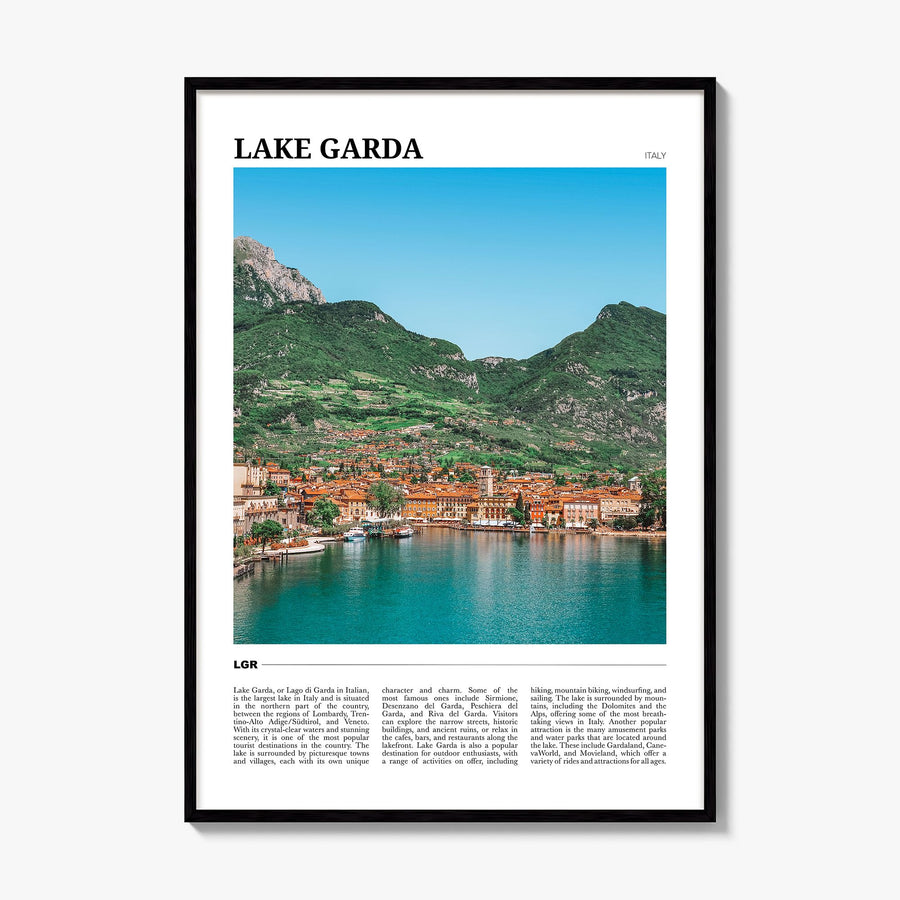 Lake Garda Travel Poster, framed poster mockup