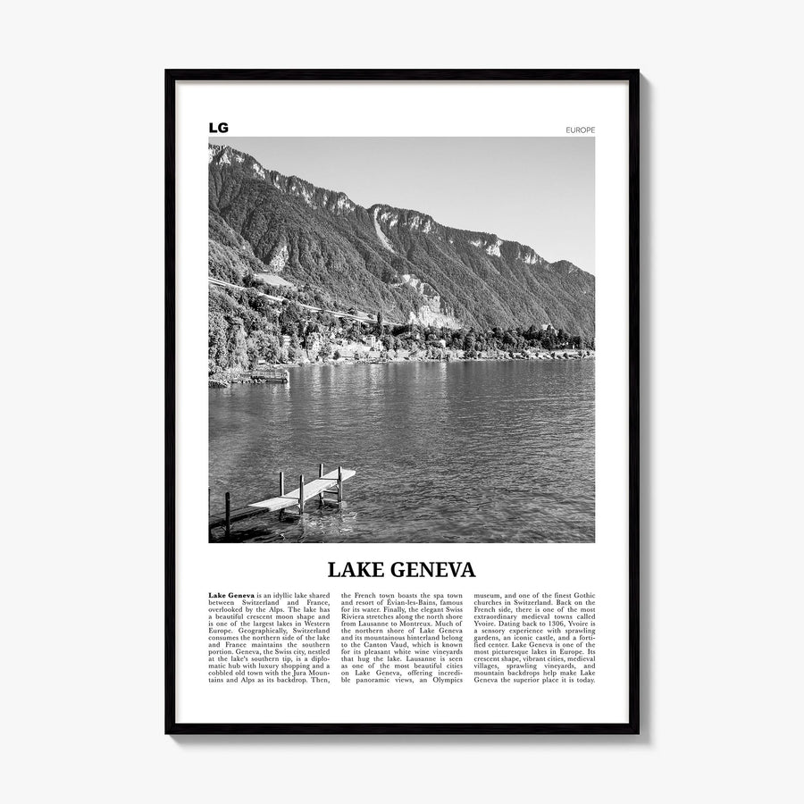 Lake Geneva Newspaper Poster, framed poster mockup
