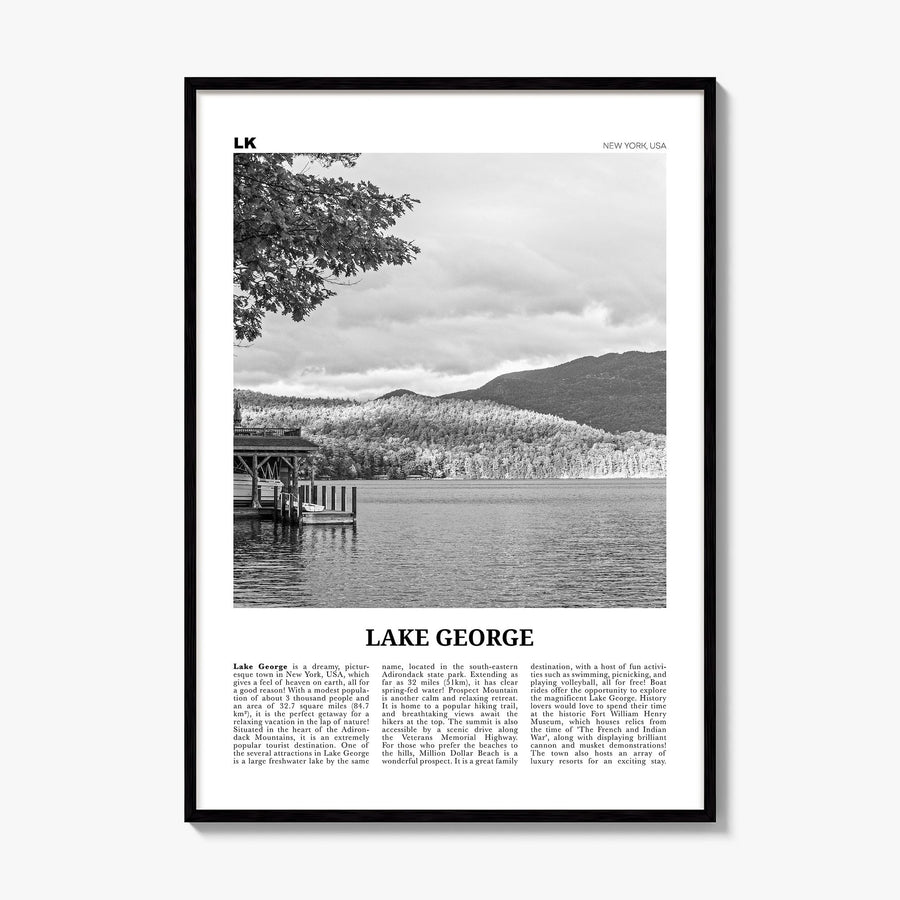 Lake George Newspaper Poster, framed poster mockup