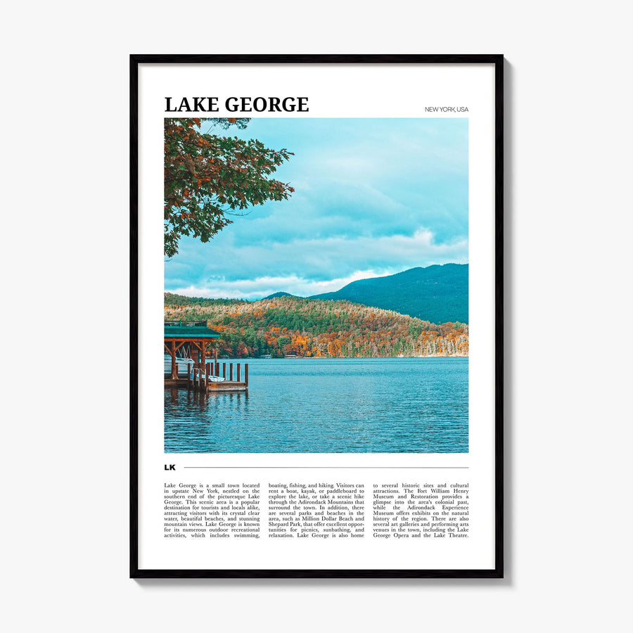 Lake George Travel Poster, framed poster mockup