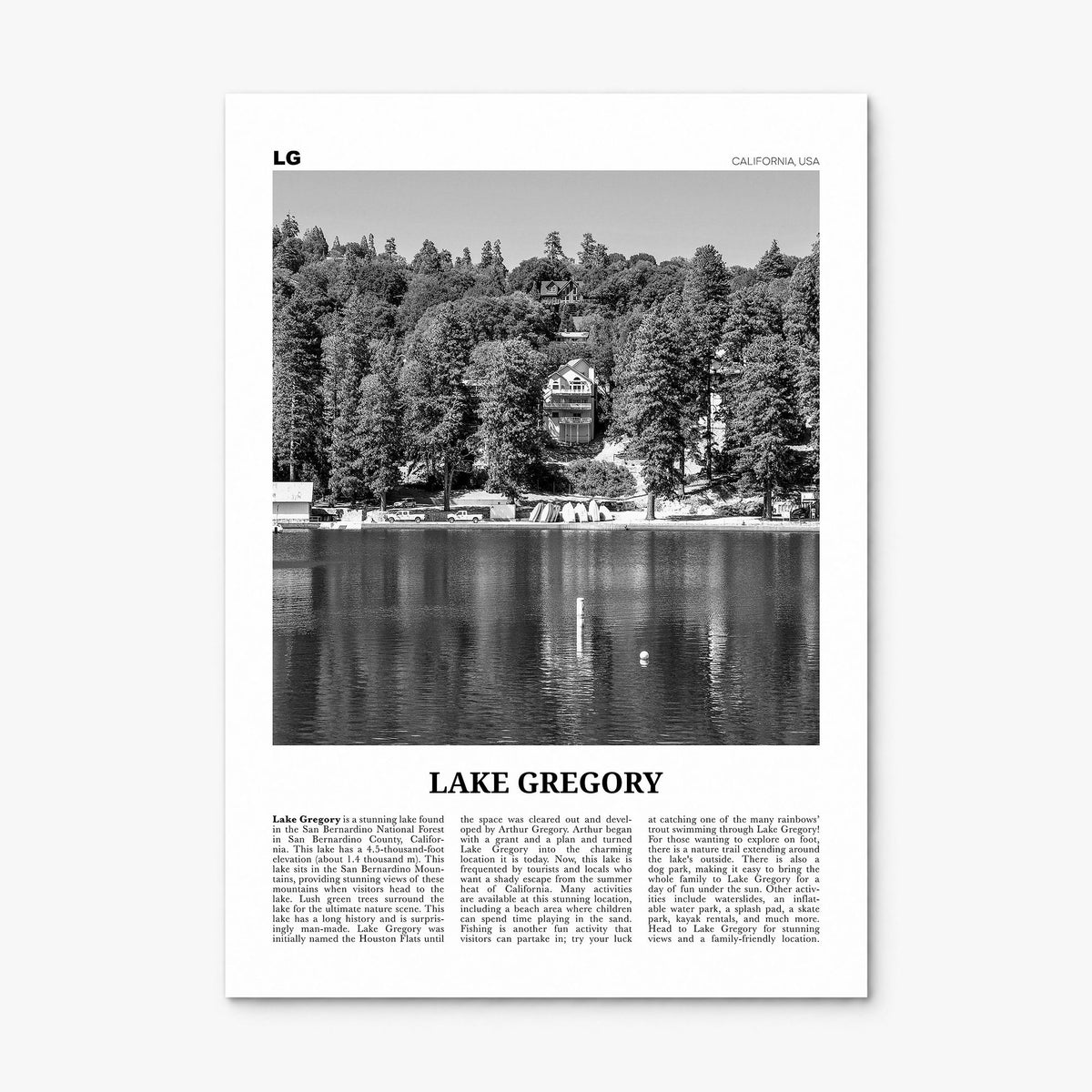 Lake Gregory Newspaper Poster, print only (unframed)