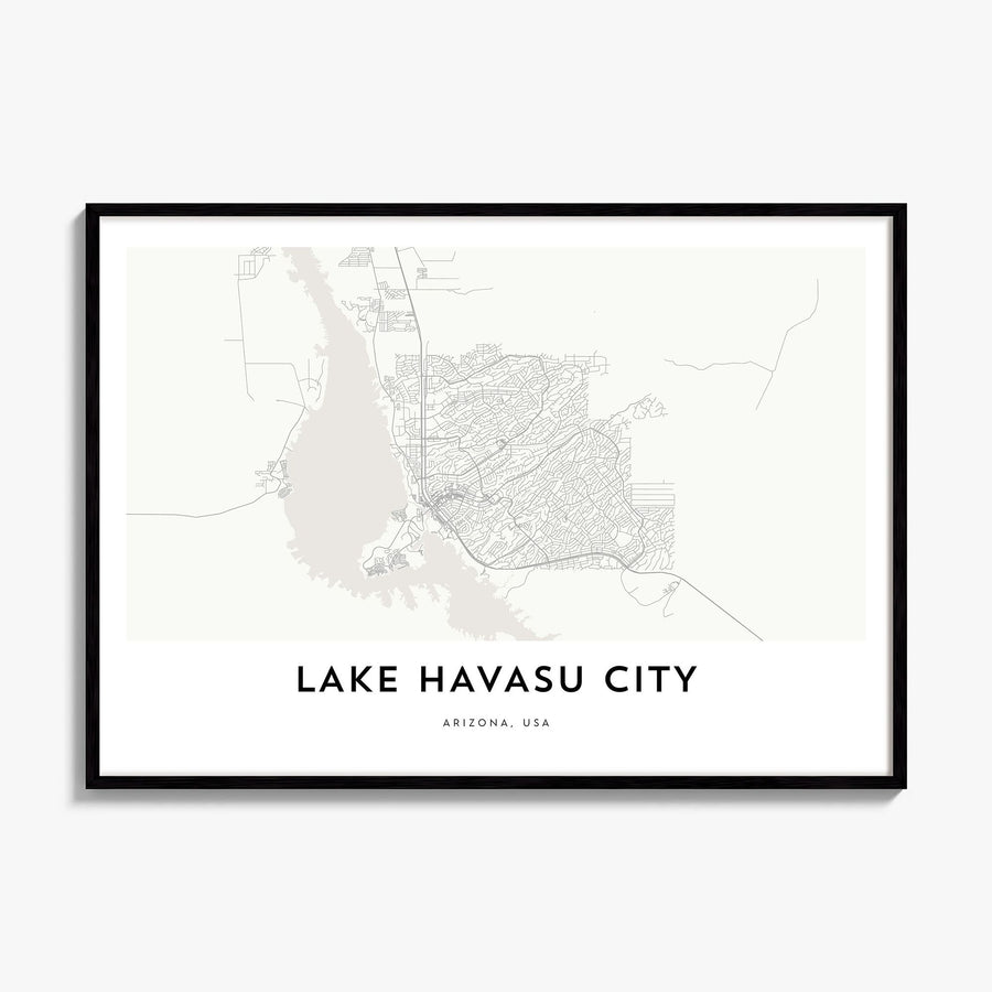 Lake Havasu City Map Poster, framed poster mockup