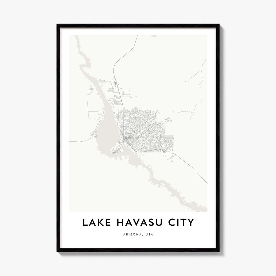 Lake Havasu City Map Poster, framed poster mockup