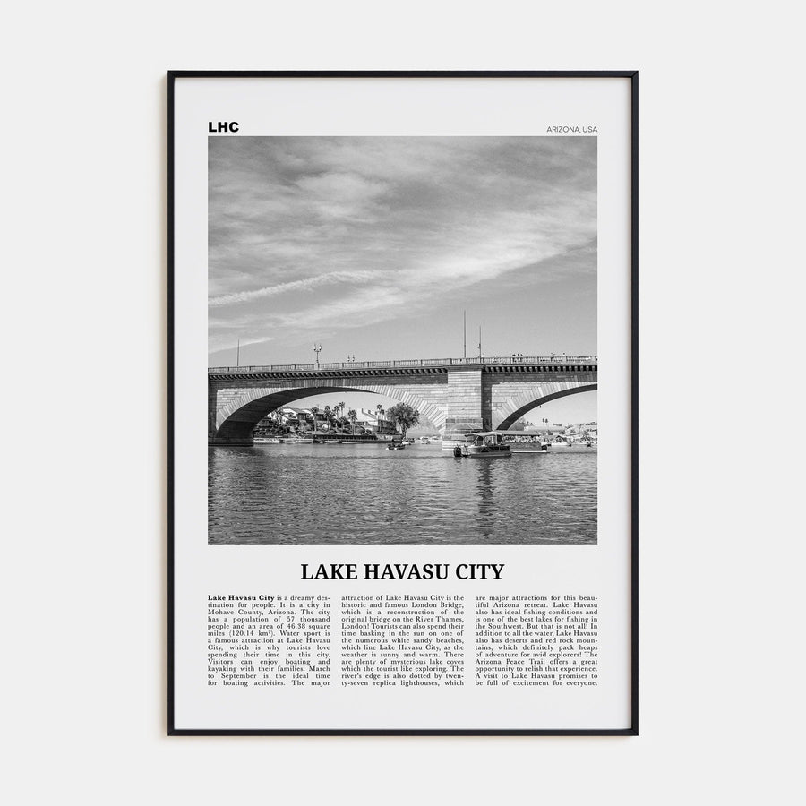 Lake Havasu City Poster None / 8x12 in Nbourhood Travel B&W Poster