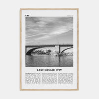 Lake Havasu City Poster Natural Wood / 8x12 in Nbourhood Travel B&W Poster