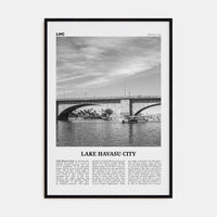 Lake Havasu City Poster Black Wood / 8x12 in Nbourhood Travel B&W Poster