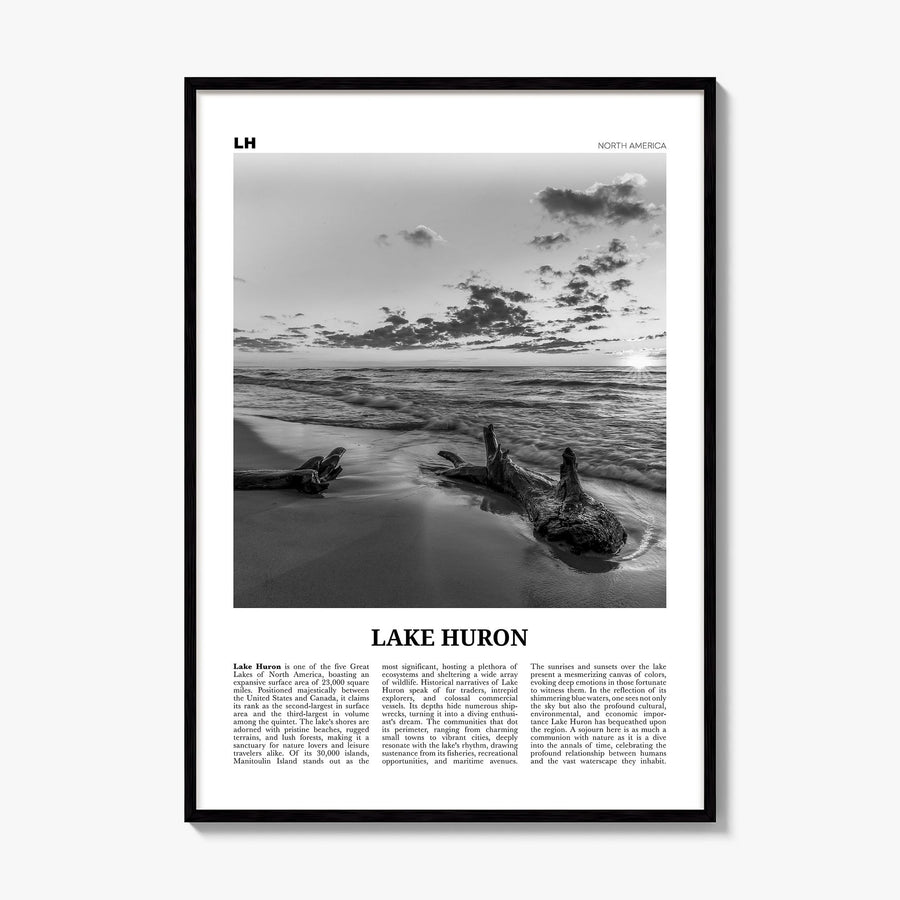 Lake Huron Newspaper Poster, framed poster mockup