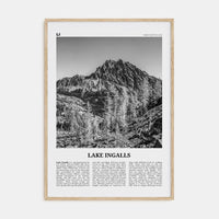 Lake Ingalls Poster Natural Wood / 8x12 in Nbourhood Travel B&W Poster