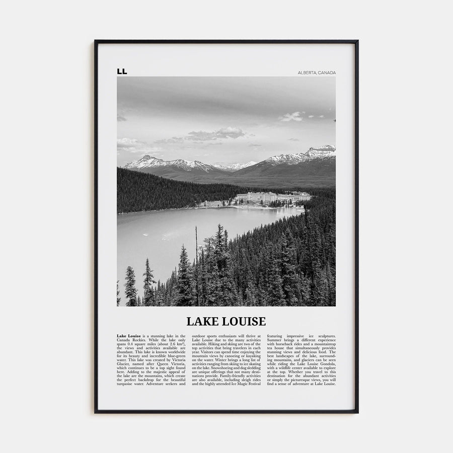 Lake Louise No 1 Poster None / 8x12 in Nbourhood Travel B&W Poster