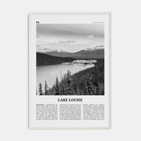 Lake Louise No 1 Poster White Wood / 8x12 in Nbourhood Travel B&W Poster