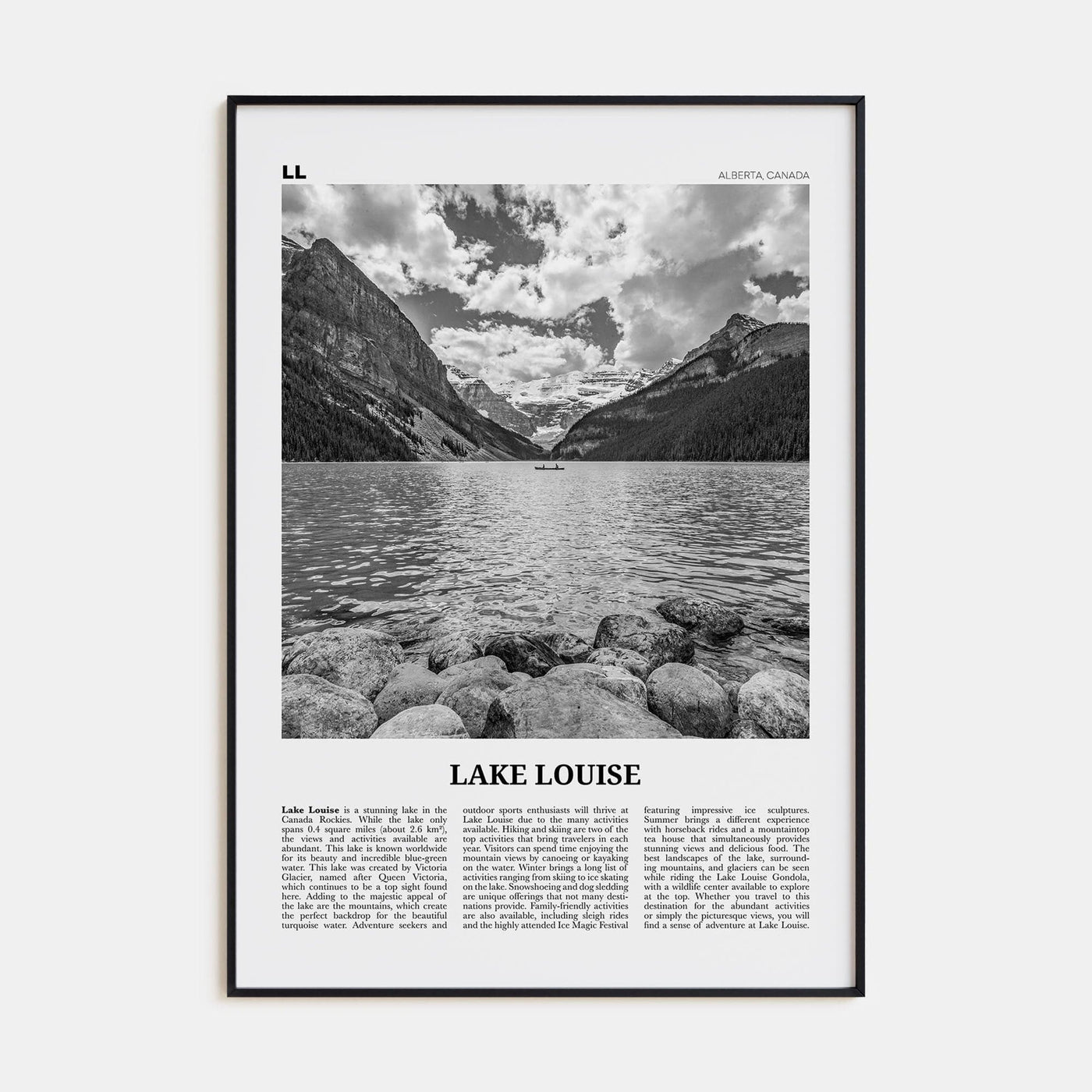 Lake Louise No 2 Poster None / 8x12 in Nbourhood Travel B&W Poster