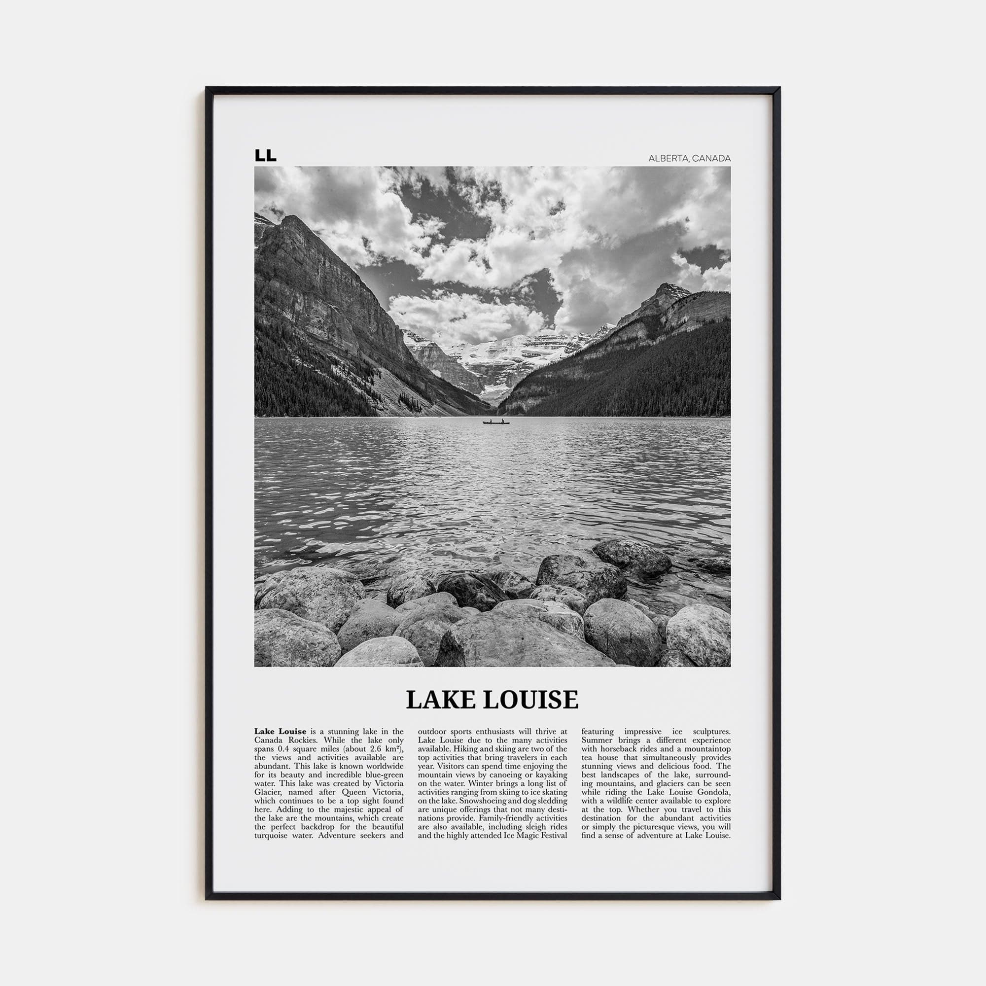 Lake Louise No 2 Poster None / 8x12 in Nbourhood Travel B&W Poster