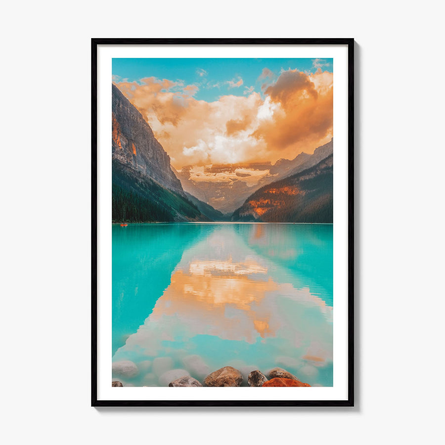 Lake Louise Photo Poster, framed poster mockup, white border