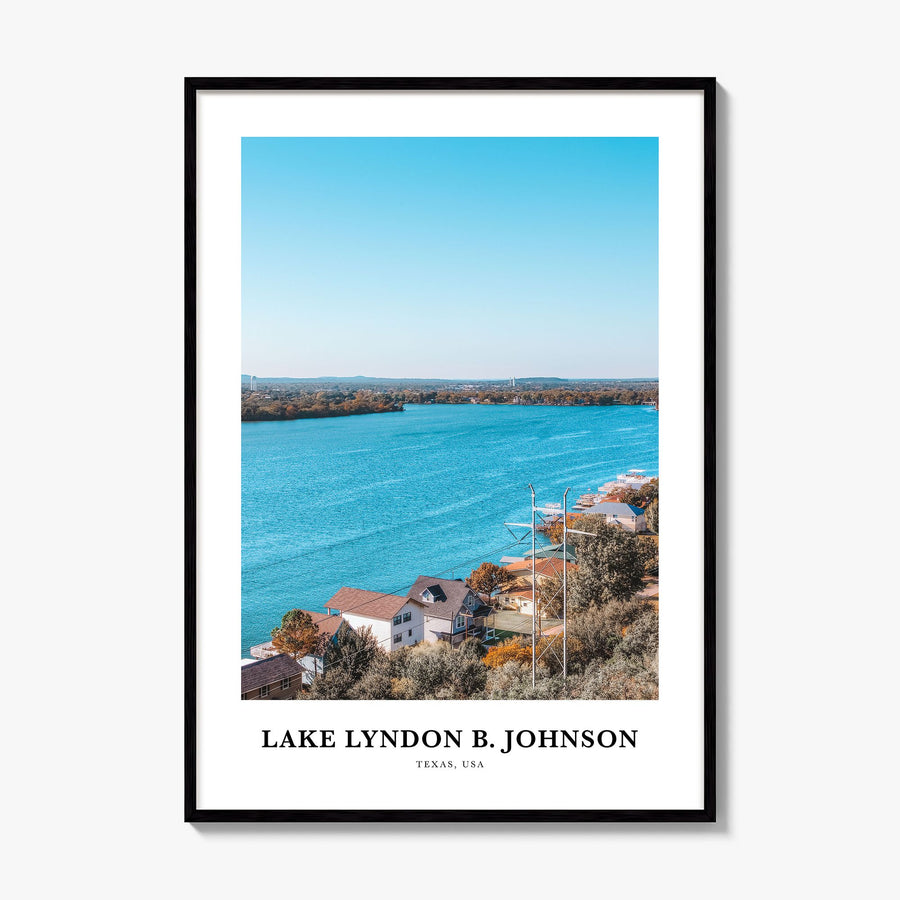 Lake Lyndon B. Johnson Classic Poster, framed poster mockup