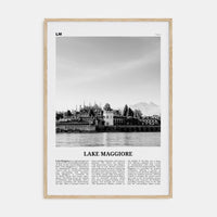 Lake Maggiore Poster Natural Wood / 8x12 in Nbourhood Travel B&W Poster