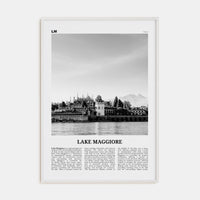 Lake Maggiore Poster White Wood / 8x12 in Nbourhood Travel B&W Poster