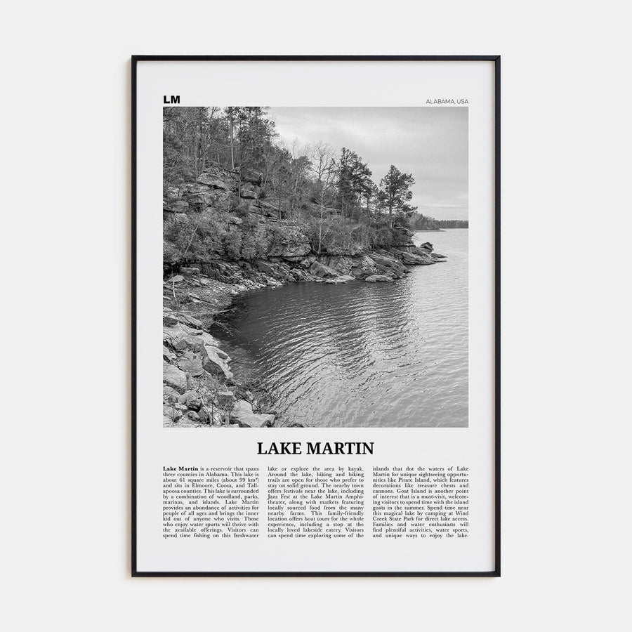 Lake Martin No 1 Poster None / 8x12 in Nbourhood Travel B&W Poster