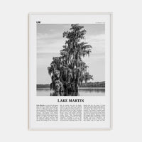 Lake Martin No 2 Poster White Wood / 8x12 in Nbourhood Travel B&W Poster