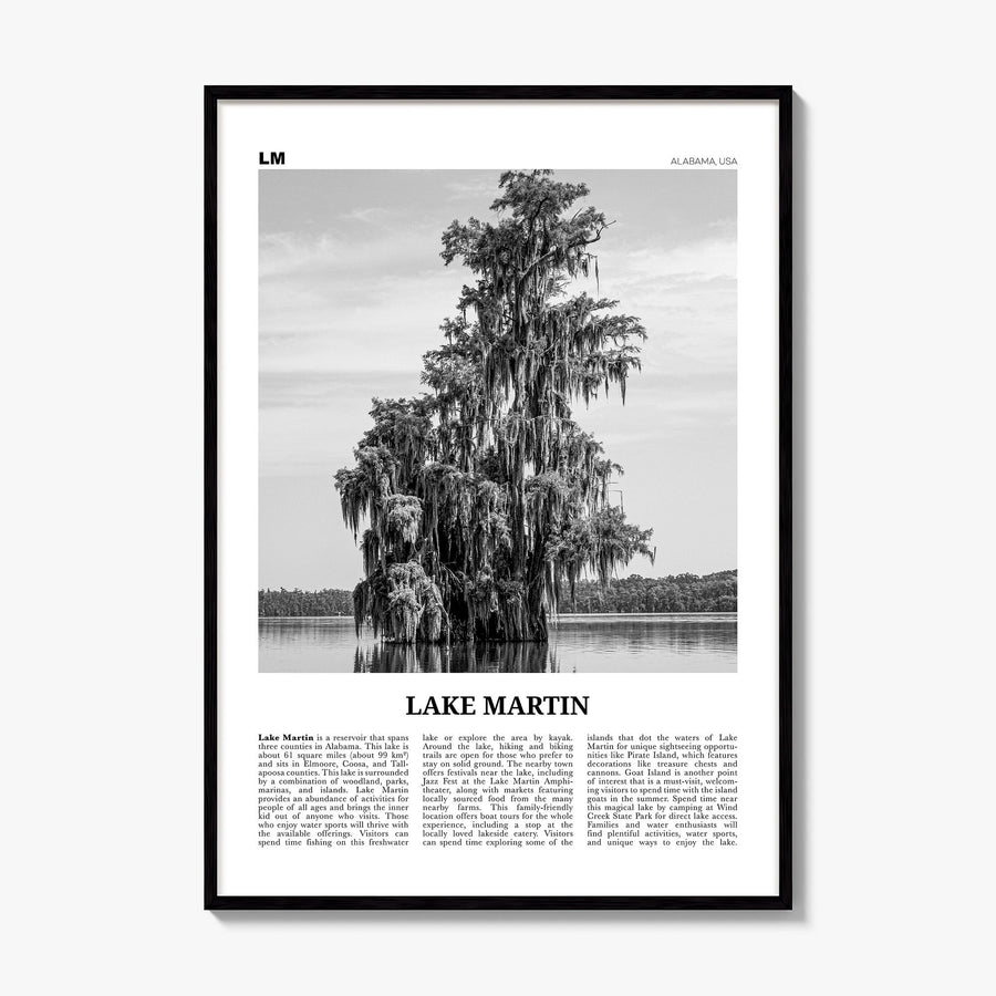 Lake Martin Newspaper No 2 Poster, framed poster mockup
