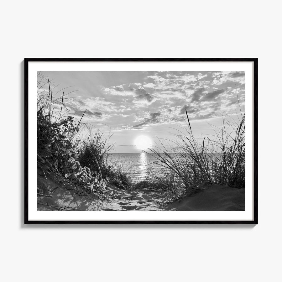 Lake Michigan Photo Poster, framed poster mockup, white border
