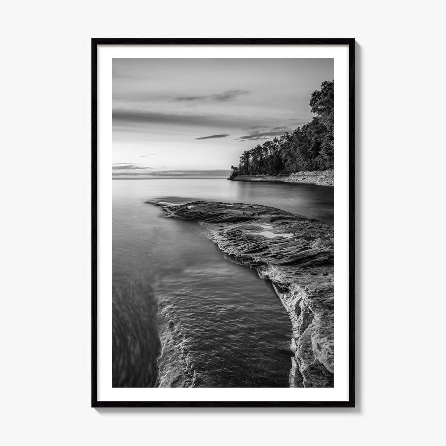 Lake Michigan Photo No 1 Poster, framed poster mockup, white border