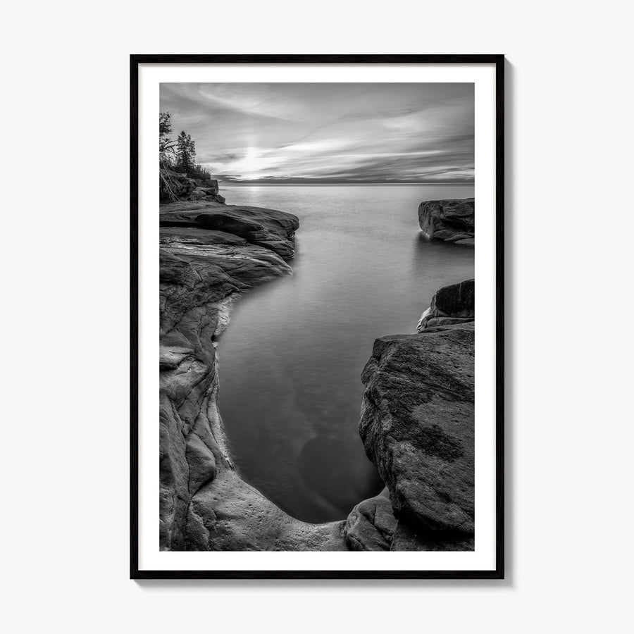 Lake Michigan Photo No 2 Poster, framed poster mockup, white border