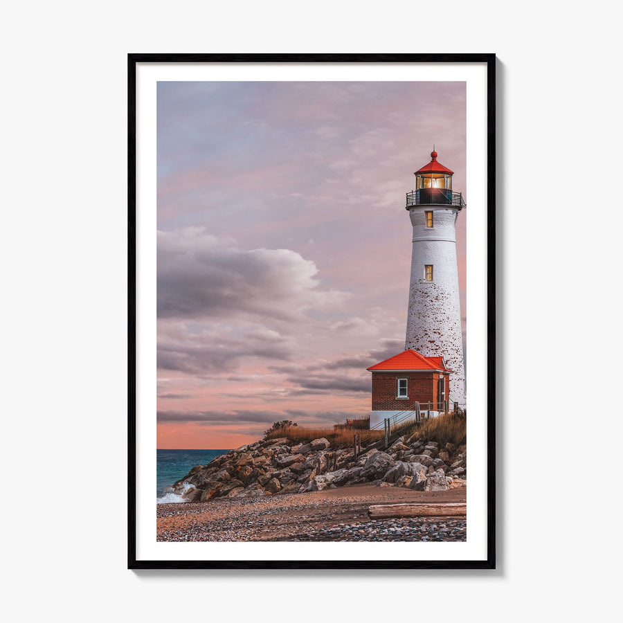 Lake Michigan Photo No 2 Poster, framed poster mockup, white border
