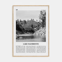 Lake Nacimiento Poster Natural Wood / 8x12 in Nbourhood Travel B&W Poster