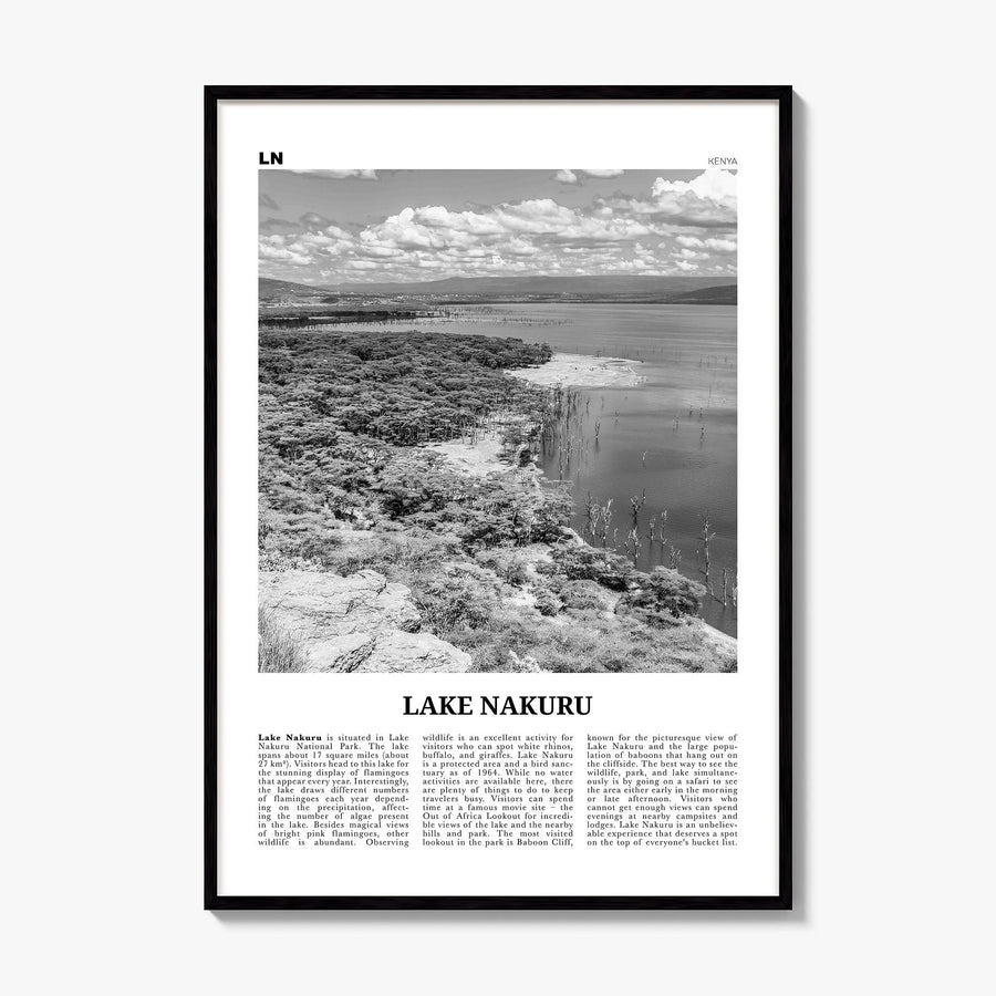 Lake Nakuru Newspaper Poster, framed poster mockup