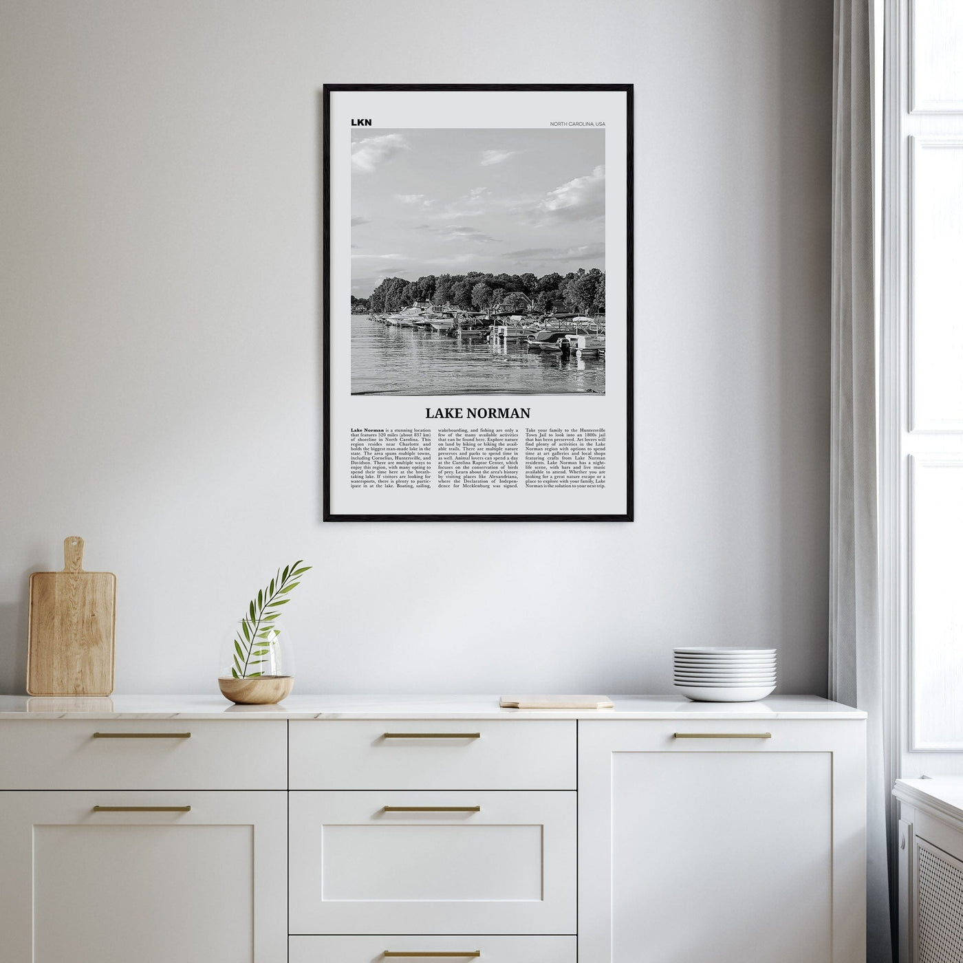 Lake Norman Poster Nbourhood Travel B&W Poster