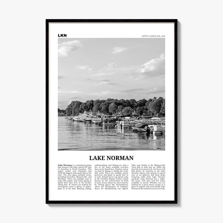 Lake Norman Newspaper Poster, framed poster mockup
