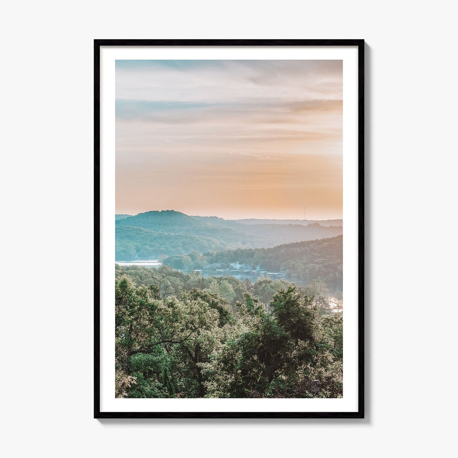 Lake of the Ozarks Photo Poster, framed poster mockup, white border