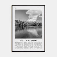 Lake of the Woods Poster Black Wood / 8x12 in Nbourhood Travel B&W Poster