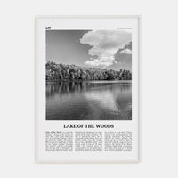 Lake of the Woods Poster White Wood / 8x12 in Nbourhood Travel B&W Poster