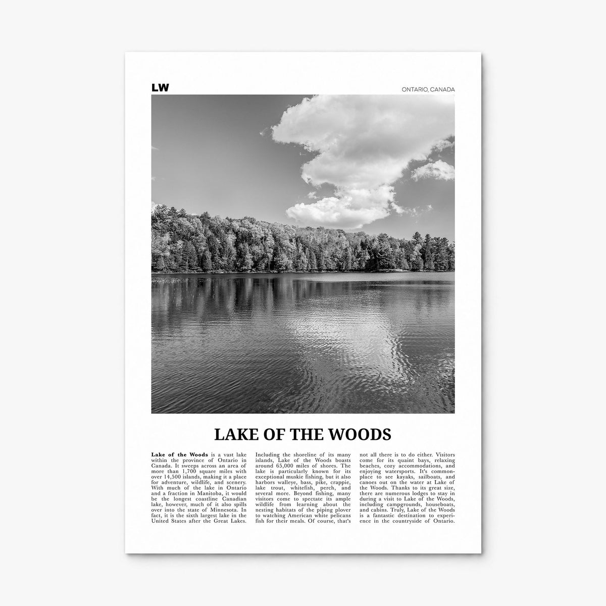 Lake of the Woods Newspaper Poster, print only (unframed)