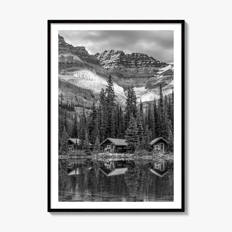 Lake O'Hara Photo Poster, framed poster mockup, white border