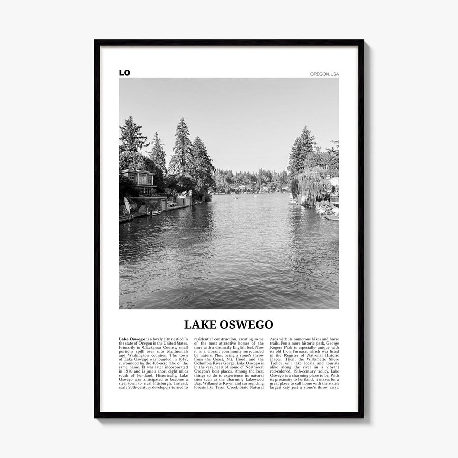 Lake Oswego Newspaper Poster, framed poster mockup