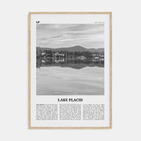 Lake Placid Poster Natural Wood / 8x12 in Nbourhood Travel B&W Poster