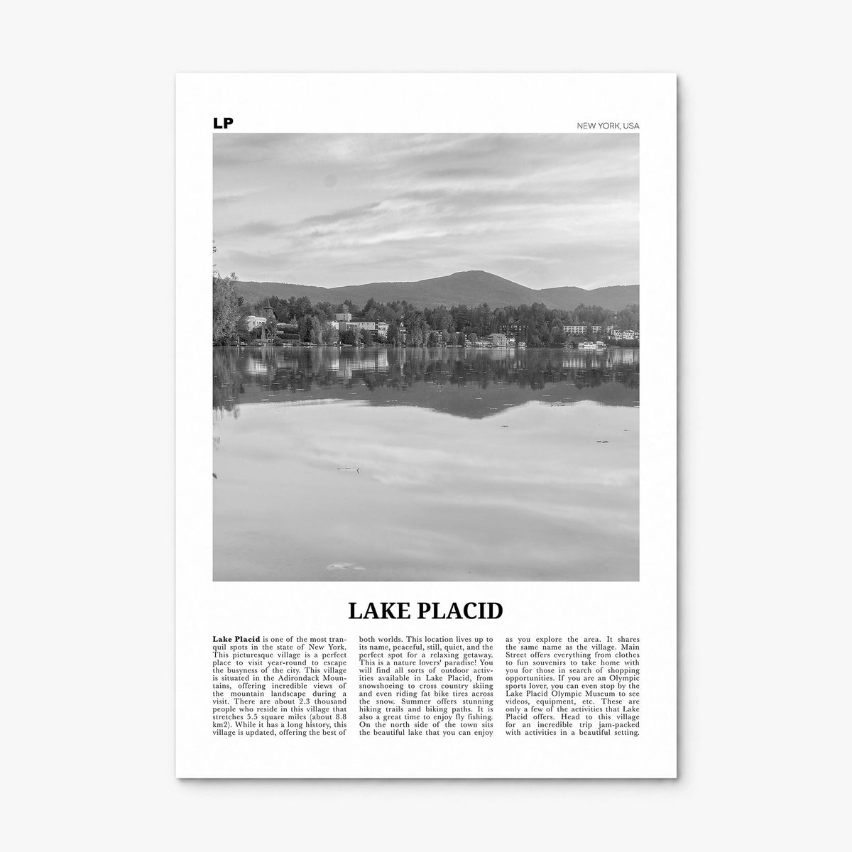 Lake Placid Newspaper Poster, print only (unframed)
