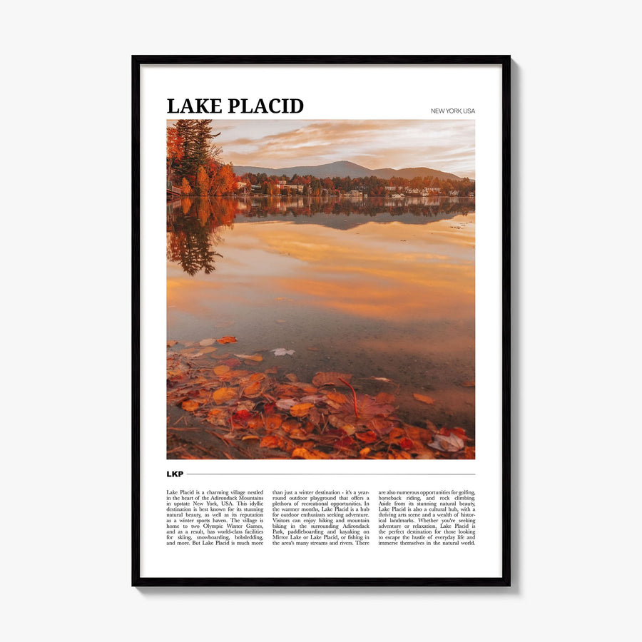 Lake Placid Travel Poster, framed poster mockup