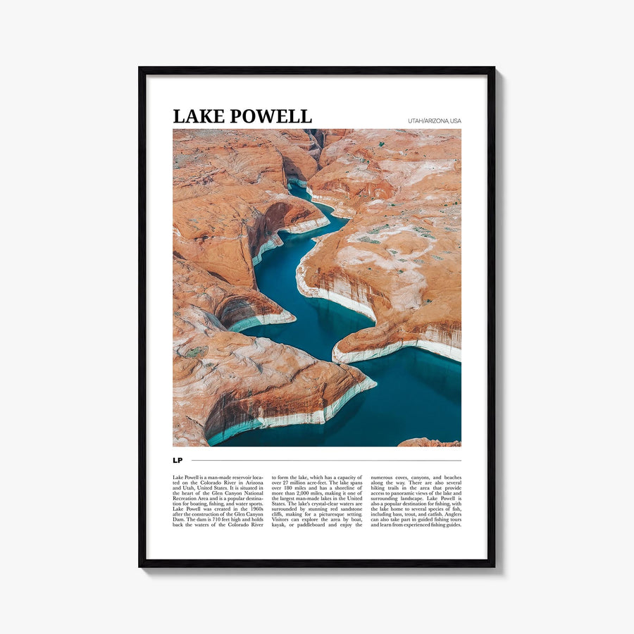 Lake Powell colorful travel poster of Arizona & Utah, USA – vertical wall art, unframed print shown in interior mockup